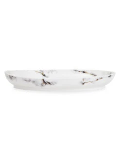 Prouna Marble Venice Fog Deep Oval Platter 16 In