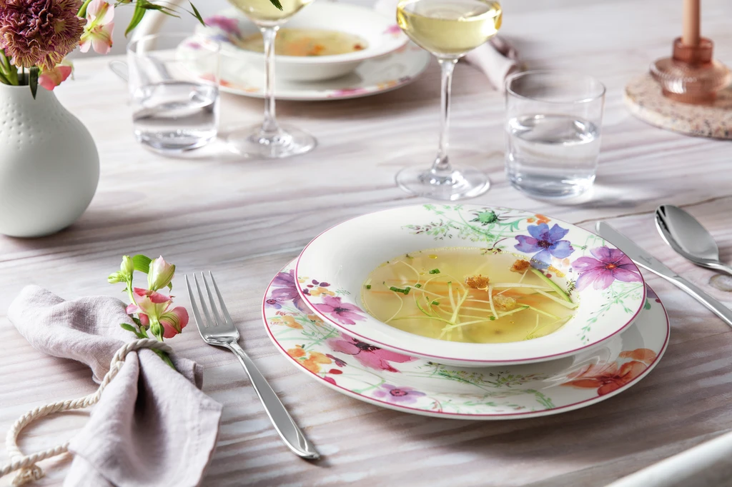 Villeroy & Boch Mariefleur Basic Rim Soup Bowl 4 Villeroy & Boch Mariefleur Basic Rim Soup Bowl - Image 2