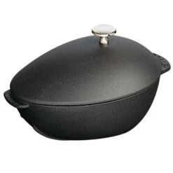 Staub 2 Quart Mussel Pot Matte Black