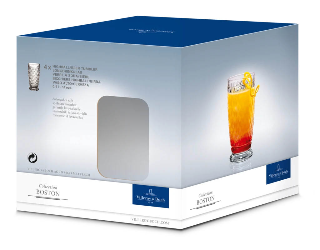 Villeroy & Boch Boston HIGHBALL GLASSES SET/4 3 Villeroy & Boch Boston HIGHBALL GLASSES SET/4