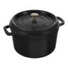 Staub Cast Iron 5 Qt, Round, Tall Cocotte, Black Matte -Shop Kitchen Cliques 12502423staublacocotte5qtblack