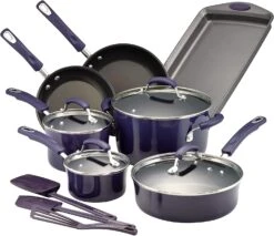 Rachael Ray Nonstick Cookware Pots And Pans Set, 14 Piece -Shop Kitchen Cliques 14558