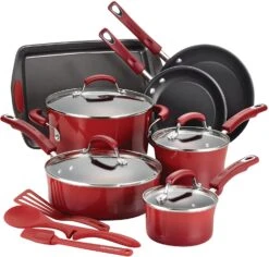 Rachael Ray Nonstick Cookware Pots And Pans Set, 14 Piece -Shop Kitchen Cliques 17628