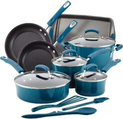 Rachael Ray Nonstick Cookware Pots And Pans Set, 14 Piece -Shop Kitchen Cliques 17629