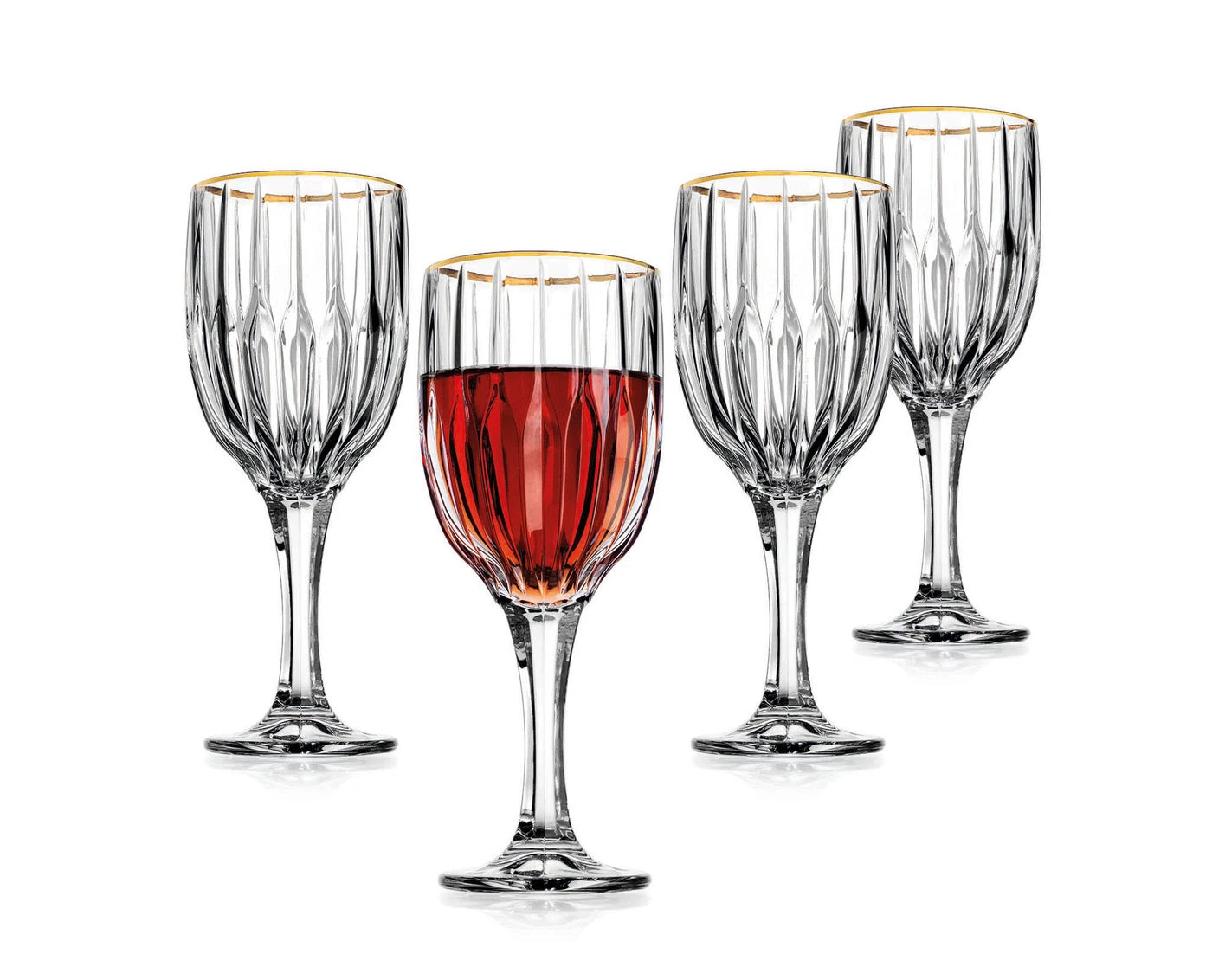 Godinger Pleat Goblets Set Of 4 3 Godinger Pleat Goblets Set Of 4
