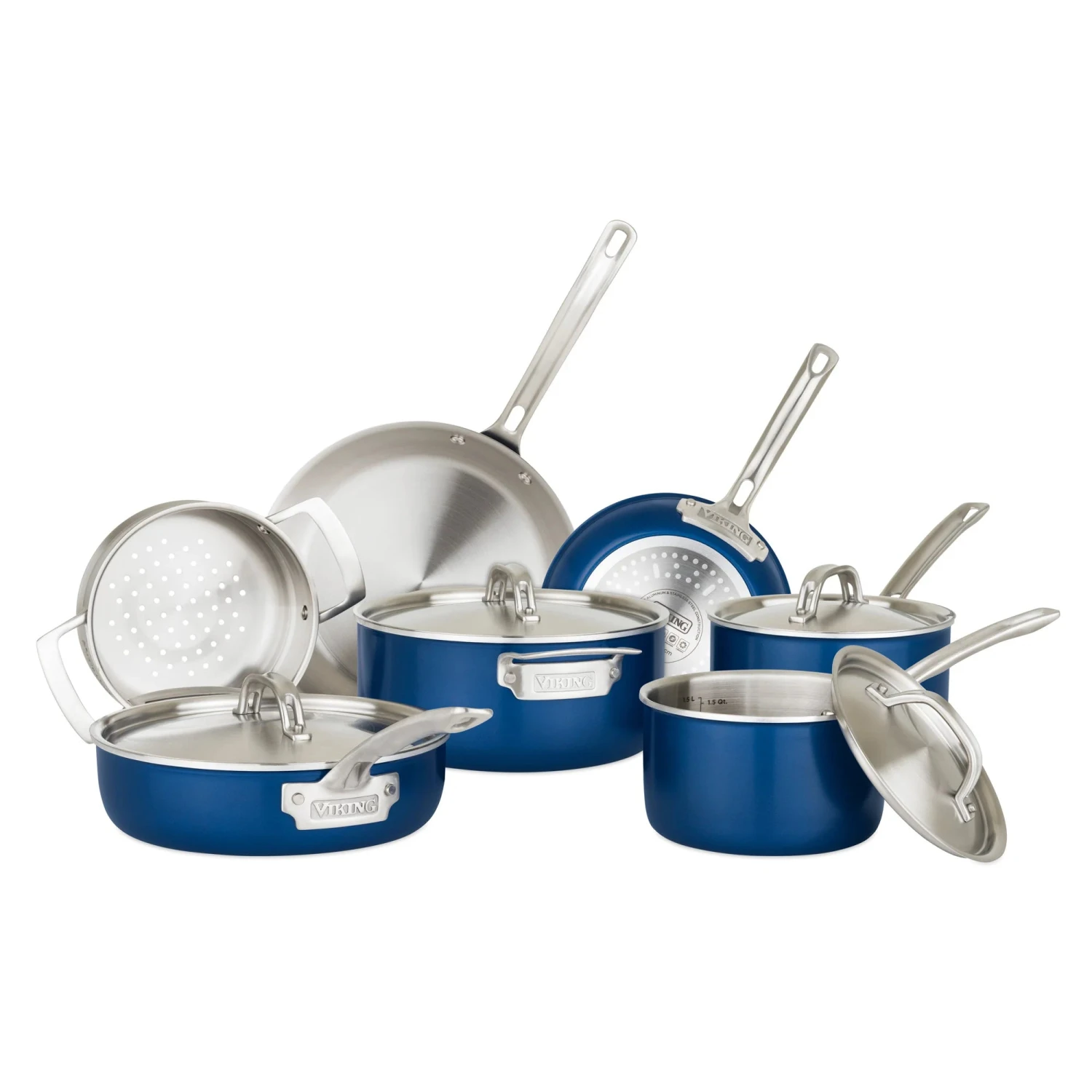 Viking Multi-Ply 2-Ply 11-Piece Cookware Set With Metal Lids 3 Viking Multi-Ply 2-Ply 11-Piece Cookware Set With Metal Lids