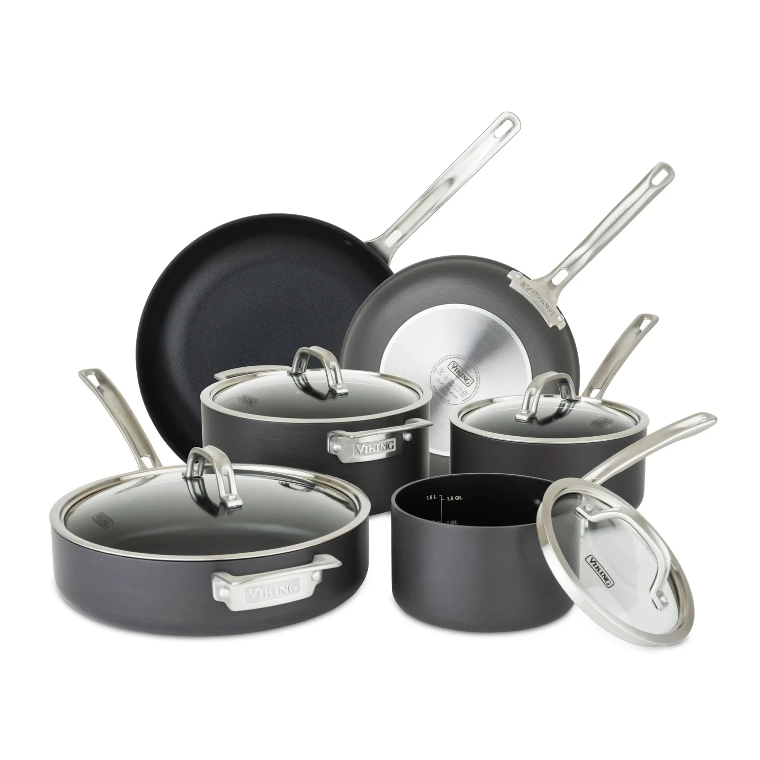 Viking Hard Anodized Nonstick 10-Piece Cookware Set With Glass Lids 3 Viking Hard Anodized Nonstick 10-Piece Cookware Set With Glass Lids