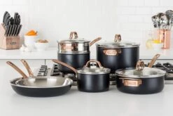 Viking Multi-Ply 3-Ply Matte Black & Copper 11-Piece Cookware Set