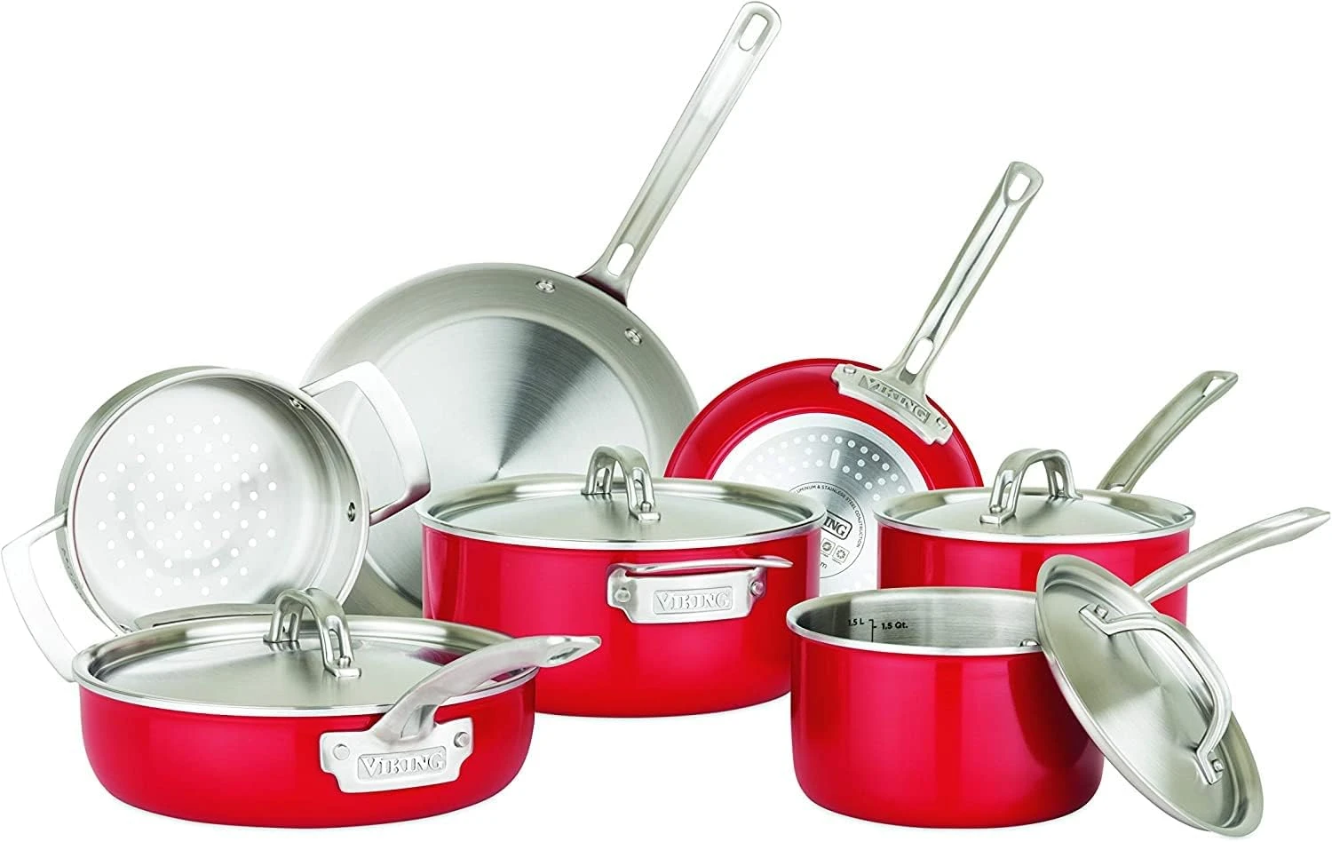 Viking Multi-Ply 2-Ply 11-Piece Cookware Set With Metal Lids 4 Viking Multi-Ply 2-Ply 11-Piece Cookware Set With Metal Lids - Image 2