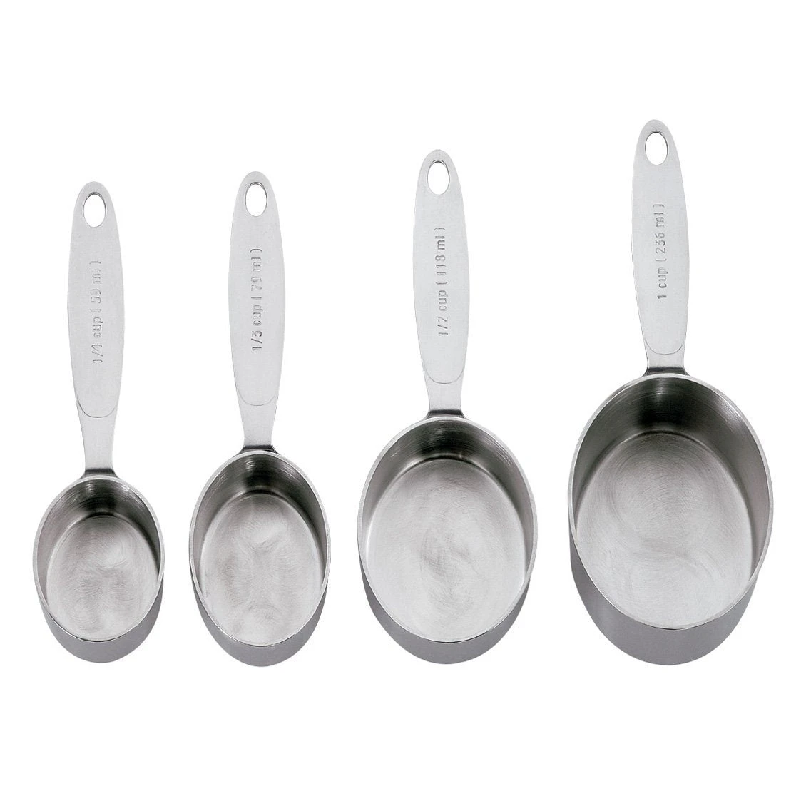 Cuisipro Stainless Steel Measuring Cups 4-Piece Set 3 Cuisipro Stainless Steel Measuring Cups 4-Piece Set