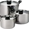 Tramontina Nesting 6 Pc Stainless Steel Tri-Ply Clad Sauce Pan And Stock Pot Set