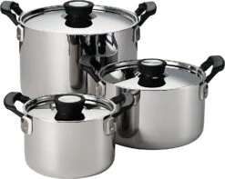 Tramontina Nesting 6 Pc Stainless Steel Tri-Ply Clad Sauce Pan And Stock Pot Set