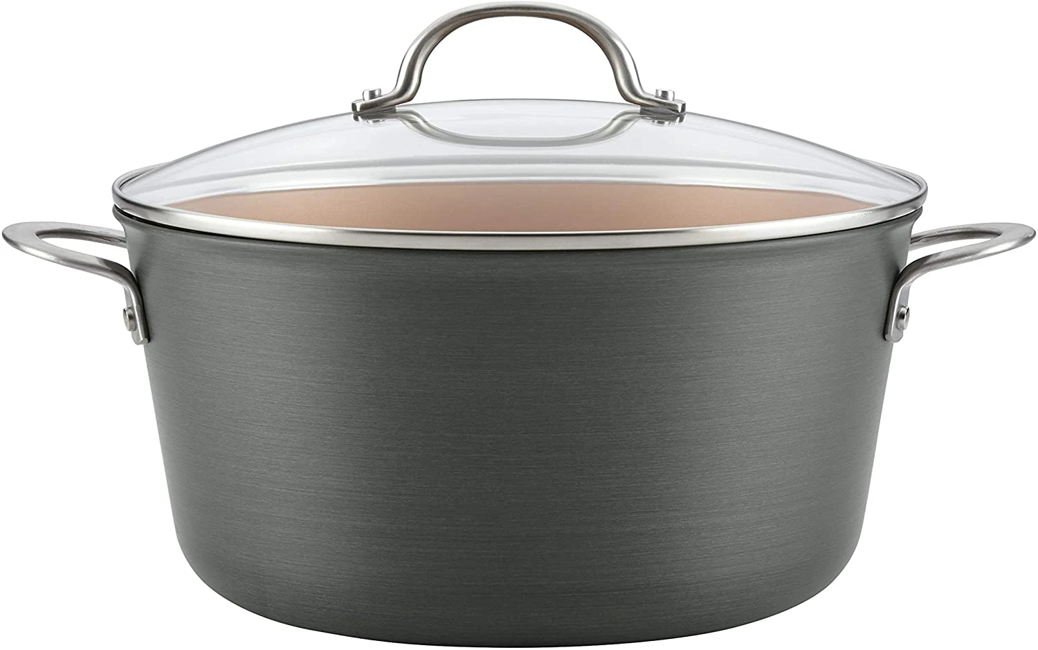 Ayesha Curry Home Collection Hard Anodized Nonstick Stock Pot/Stockpot With Lid, 10 Quart, Charcoal Gray 3 Ayesha Curry Home Collection Hard Anodized Nonstick Stock Pot/Stockpot With Lid, 10 Quart, Charcoal Gray