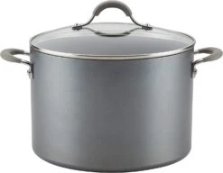 Circulon 81403 Elementum Hard Anodized Nonstick Stock Pot / Stockpot With Lid - 10 Quart, Gray