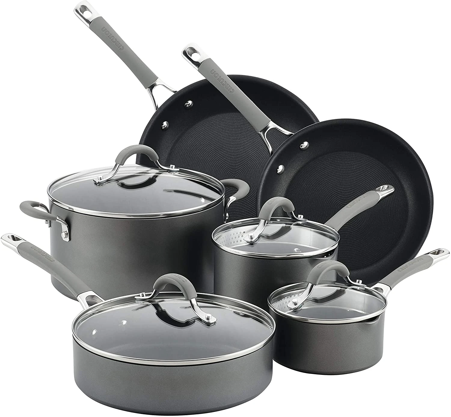 Circulon Elementum Hard Anodized Nonstick Cookware Pots And Pans Set, 10 Piece 3 Circulon Elementum Hard Anodized Nonstick Cookware Pots And Pans Set, 10 Piece