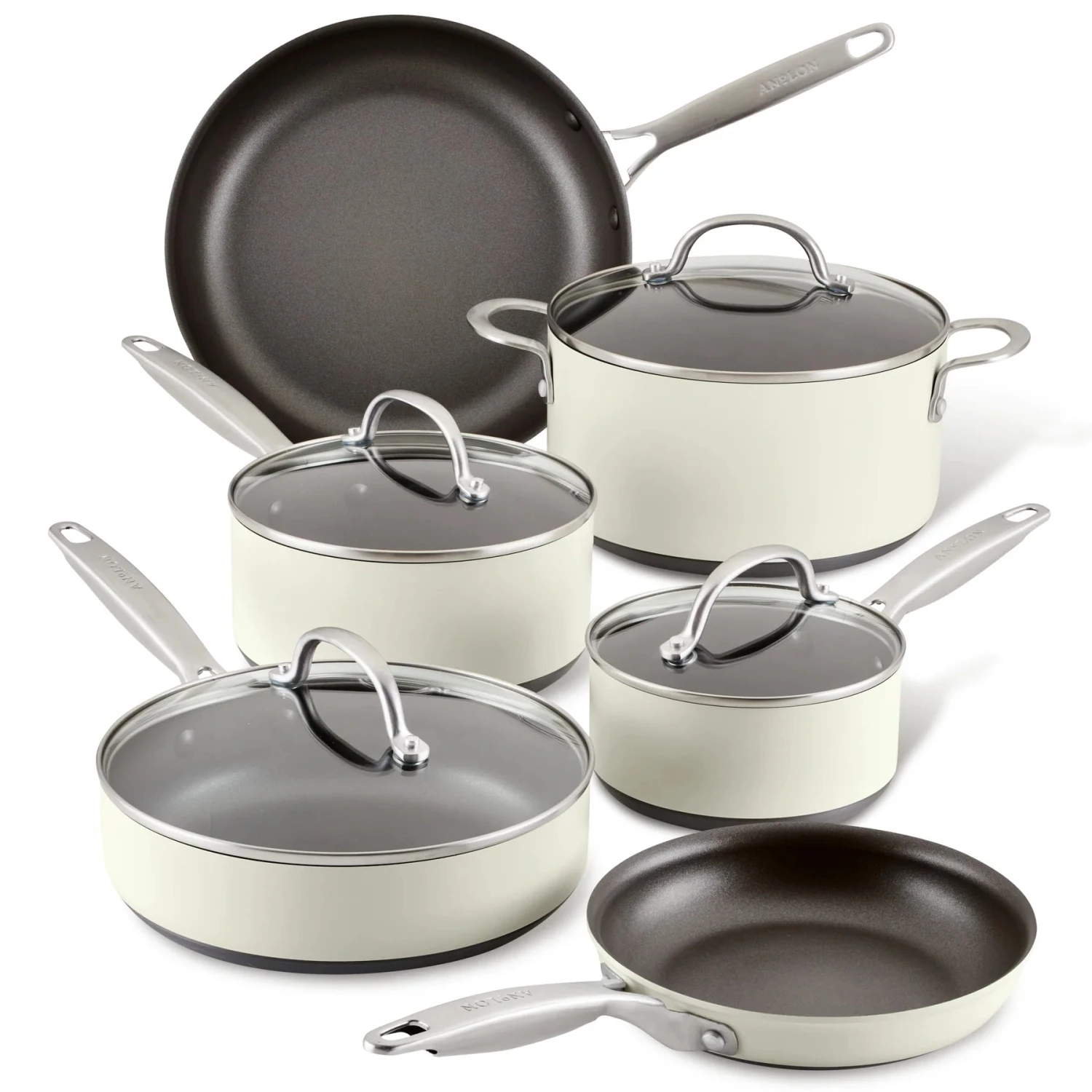 Anolon Achieve 10 Piece Hard Anodized Nonstick Cookware Set 4 Anolon Achieve 10 Piece Hard Anodized Nonstick Cookware Set - Image 2