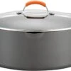 Rachael Ray Hard Anodized Orange Handles 8 Qt. Covered Oval Pasta Pot With Pour Spout 1 Rachael Ray Hard Anodized Orange Handles 8 Qt. Covered Oval Pasta Pot With Pour Spout -Shop Kitchen Cliques 87393