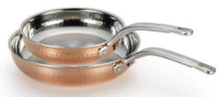 Lagostina Martelleta 3 Ply Hammered Copper 8 Inch And 10 Inch Frypan Set
