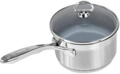 Chantal Induction 21 Steel Saucepan W/ Glass Lid 9 Chantal Induction 21 Steel Saucepan W/ Glass Lid -Shop Kitchen Cliques SLIN35 162C