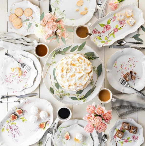 Juliska Berry & Thread Floral Sketch Cherry Blossom Dinner Plate 4 Juliska Berry & Thread Floral Sketch Cherry Blossom Dinner Plate - Image 2