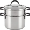 Circulon Momentum Stainless Steel Sauce Pan/Saucepan With Steamer Insert, 3 Quart, Silver -Shop Kitchen Cliques circ78016