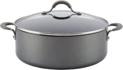 Circulon Elementum Hard Anodized Nonstick Stock Pot/Stockpot With Lid, 7.5 Quart, Oyster Gray