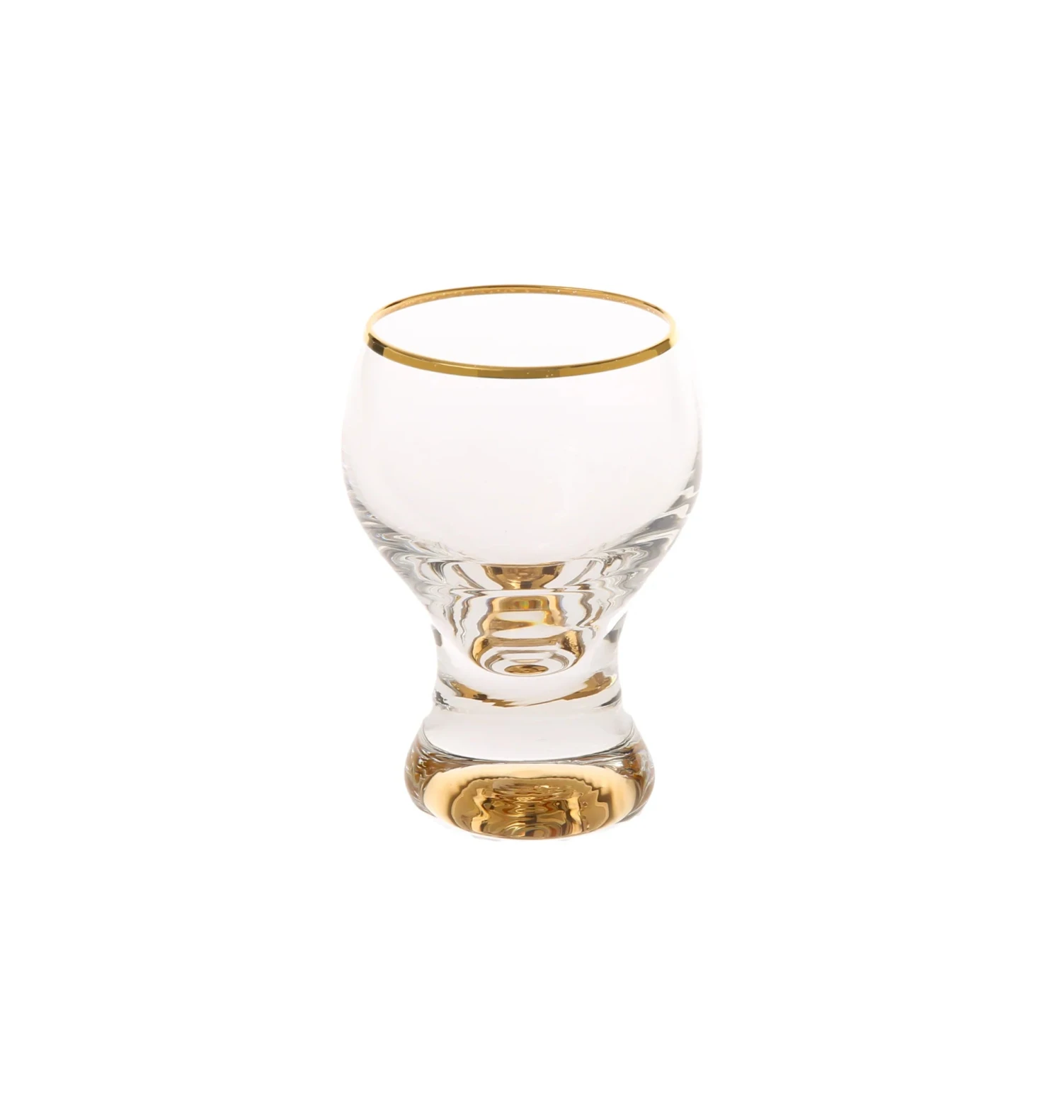 Classic Touch Liquor/Shot Glasses With Gold Stem And Rim, Set/6 3 Classic Touch Liquor/Shot Glasses With Gold Stem And Rim, Set/6