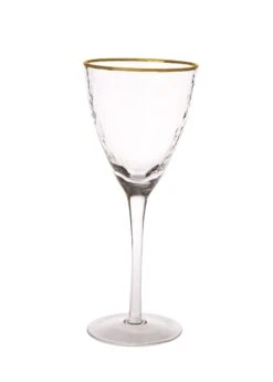 Classic Touch Water Glasses With Simple Gold Design, Set/6
