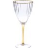 Classic Touch Textured Wine Glasses With Gold Stem And Rim, Set/6 -Shop Kitchen Cliques ctwig1040