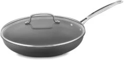 Cuisinart 622-30G Chef's Classic Nonstick Hard-Anodized 12-Inch Skillet With Glass Cover, Black