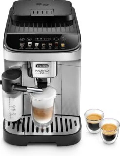 DeLonghi De'Longhi Magnifica Evo With LatteCrema System, Fully Automatic Machine Bean To Cup Espresso Cappuccino And Iced Coffee Maker Black And Silver Ecam29084sb