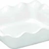 Emile Henry Ruffled Square Baker, Flour -Shop Kitchen Cliques ehsqruffflour