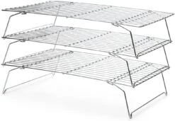 Foxrun Stackable Cooling Rack Set, Chrome, 3-Piece