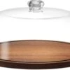 Godinger Wood Tray With Acrylic Dome -Shop Kitchen Cliques godinger12483