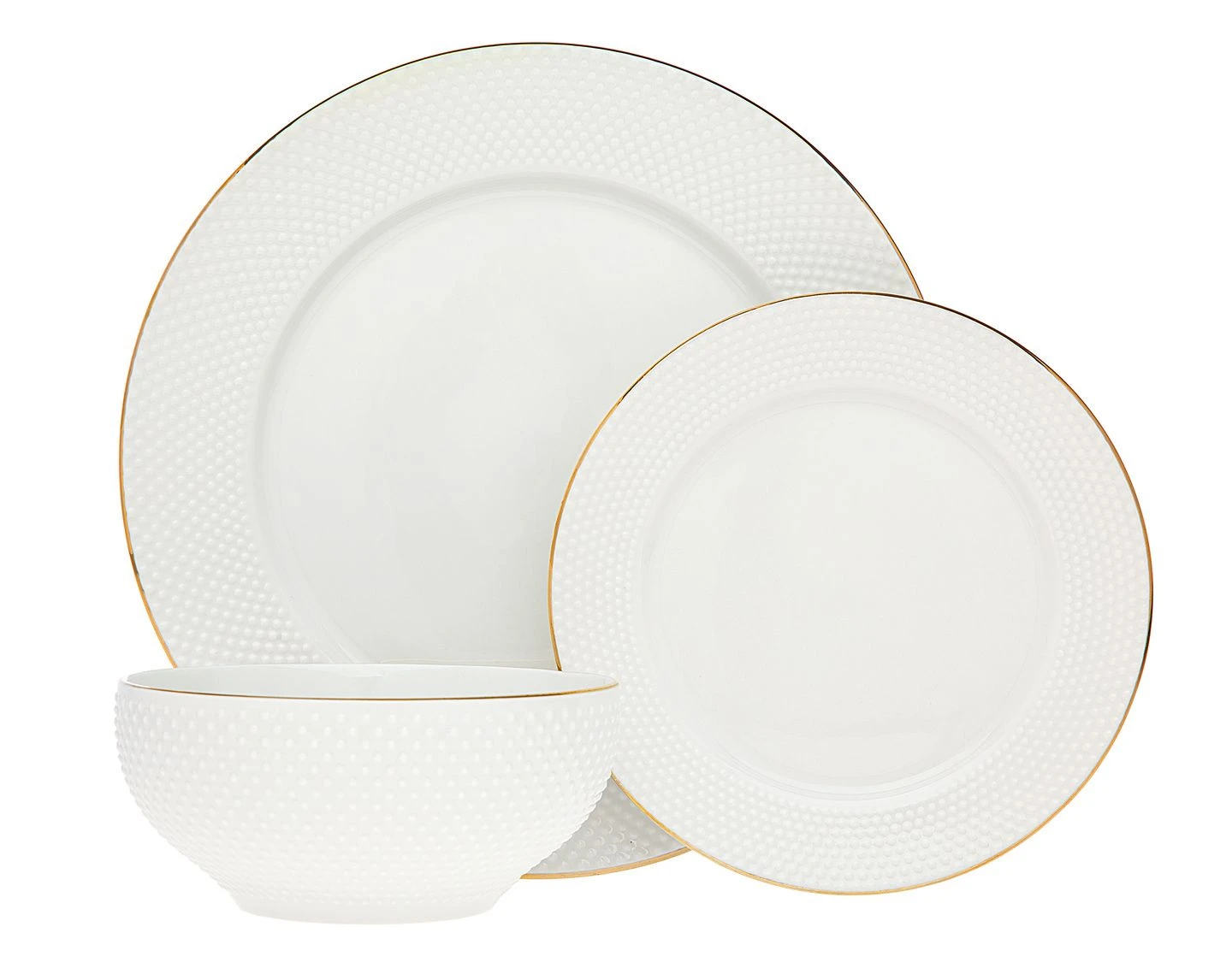Godinger Pique Gold Dinnerware, 18 Pc Set, Svc For 6 3 Godinger Pique Gold Dinnerware, 18 Pc Set, Svc For 6