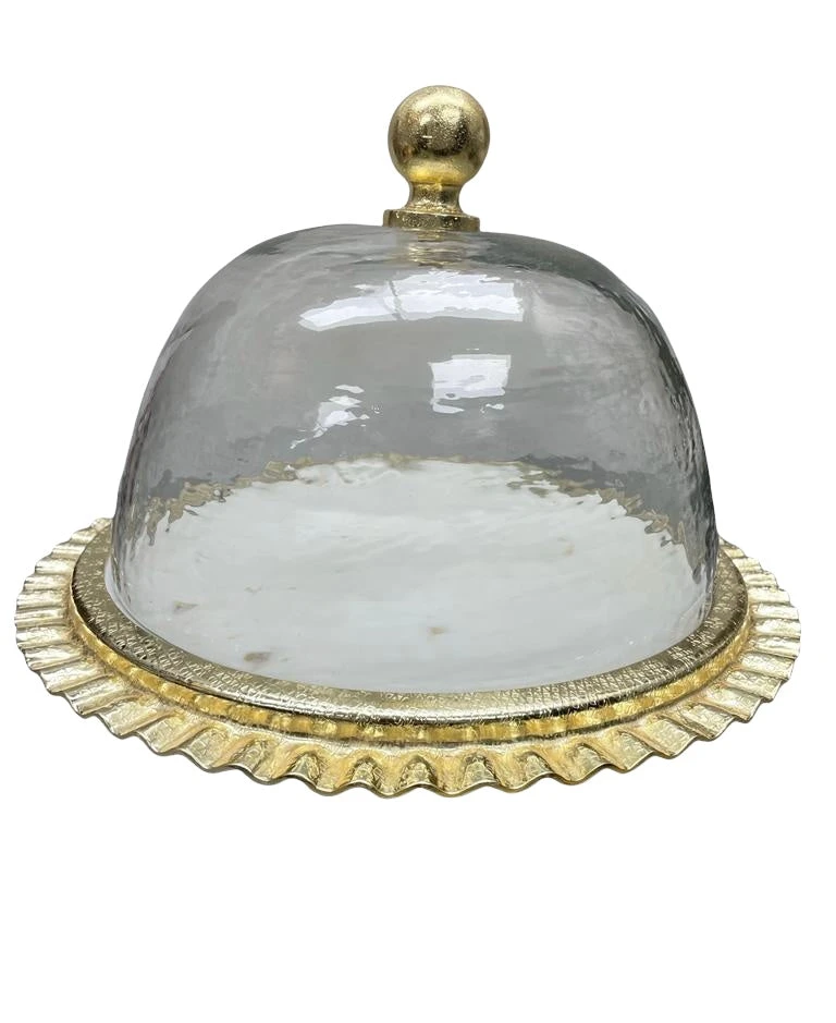 Godinger Ripple Marble Plate With Dome 4 Godinger Ripple Marble Plate With Dome - Image 2