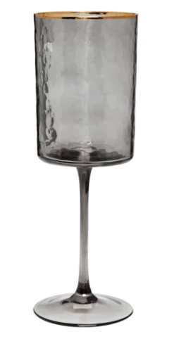 Classic Touch Round Shaped Glasses Gold Rim Set/6