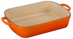Le Creuset Signature 5.25 Quart Rectangular Roaster 11.7 Inch X 16.8 Inch -Shop Kitchen Cliques ls2011 332 roaster flame 5.25qt