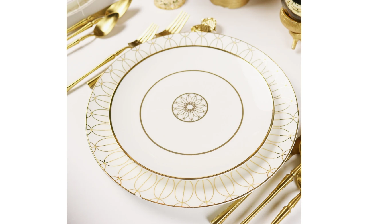 Little White Dish White Medallion Salad Plate, Set/4 3 Little White Dish White Medallion Salad Plate, Set/4