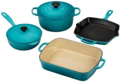 Le Creuset 6 Piece Signature Cookware Set -Shop Kitchen Cliques ms1406 17 6 piece set caribbean