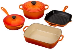 Le Creuset 6 Piece Signature Cookware Set -Shop Kitchen Cliques ms1406 2 6 piece set flame