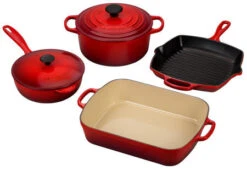 Le Creuset 6 Piece Signature Cookware Set -Shop Kitchen Cliques ms1406 67 6 piece set cerise