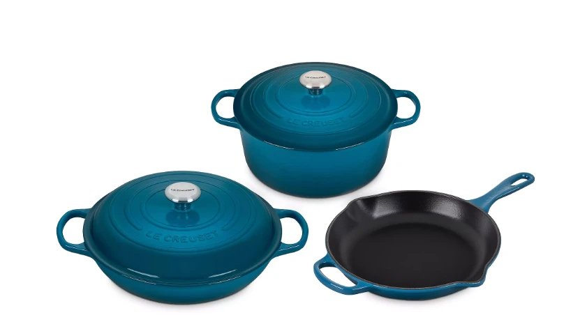 Le Creuset 5 Piece Signature Cast Iron Cookware Set 4 Le Creuset 5 Piece Signature Cast Iron Cookware Set - Image 2