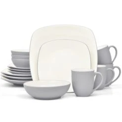 Noritake Colorwave Square Dinnerware, 16 Pc. Set, Service For 4 -Shop Kitchen Cliques noritake5107 b16r