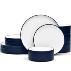 Noritake ColorTex Stone, 12-Piece Set, Service For 4 -Shop Kitchen Cliques noritakecolortexnavy