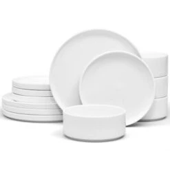 Noritake ColorTex Stone, 12-Piece Set, Service For 4 -Shop Kitchen Cliques noritakecolortexwht