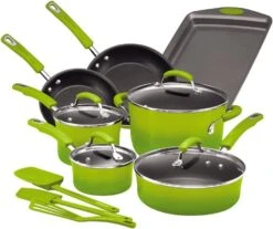 Rachael Ray Nonstick Cookware Pots And Pans Set, 14 Piece -Shop Kitchen Cliques rach17506