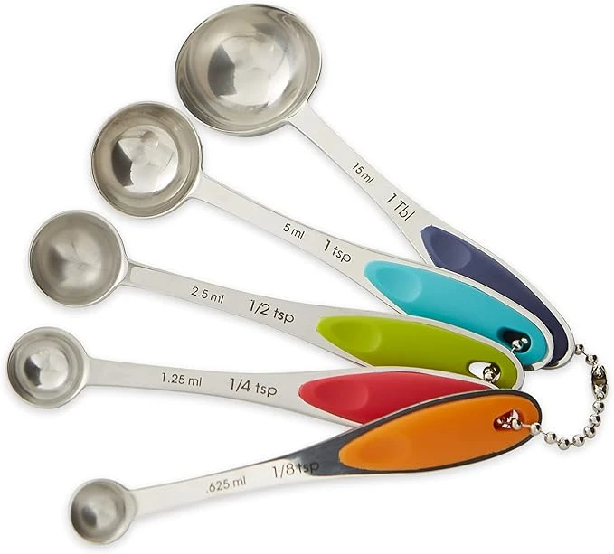 RSVP International Colored Handle Measuring Spoons, Set/5 3 RSVP International Colored Handle Measuring Spoons, Set/5