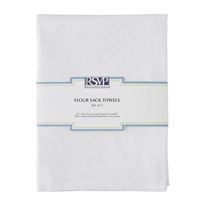 RSVP International Flour Sack Towel, Set/3 3 RSVP International Flour Sack Towel, Set/3