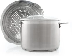 Chantal Induction 21 Steel 8 Quart Stockpot With Pasta-Steamer Insert